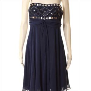 BCBG chiffon beaded cocktail dress